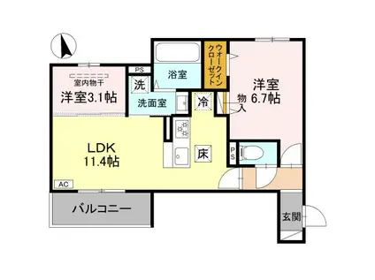 メゾン ド ソルテ(2LDK/1階)の間取り写真