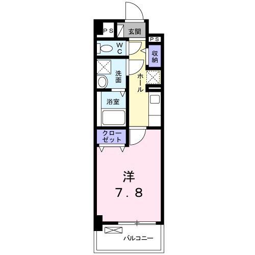 グリーンウエスト I(1K/2階)の間取り写真