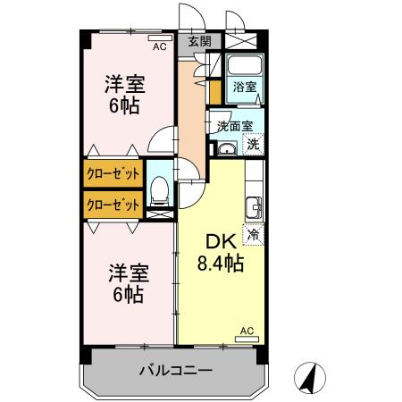 メゾン286(2DK/3階)の間取り写真