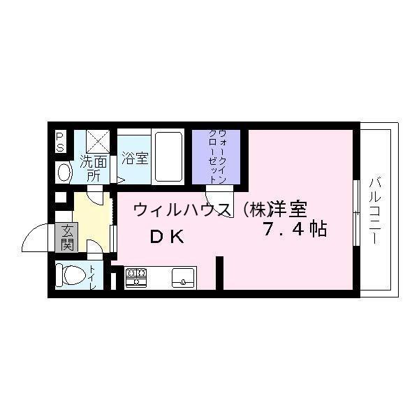 シャルムコート(1DK/1階)の間取り写真