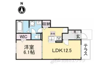 レジデンス・サツキ2(1LDK/1階)の間取り写真