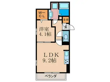 フォーチュン ウェル F(1LDK/2階)の間取り写真