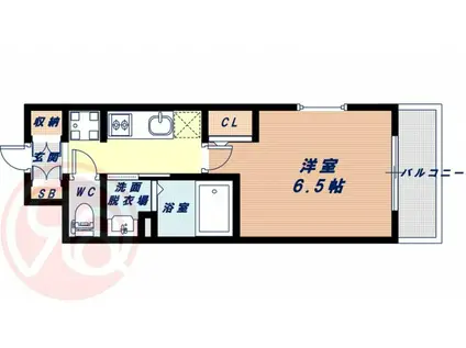 クリスタルグランツ難波ウエスト(1K/10階)の間取り写真