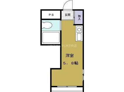 グリシーヌ弁天町(ワンルーム/5階)の間取り写真