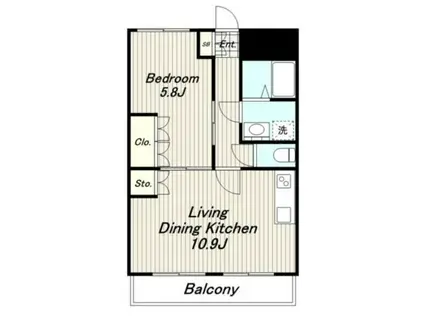 アローウェルス(1LDK/1階)の間取り写真