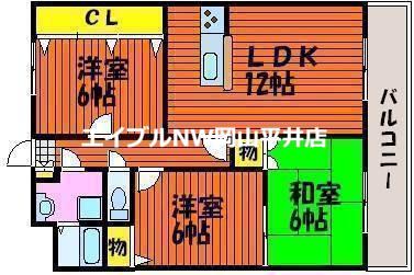 はなはうす門田本町(3LDK/5階)の間取り写真