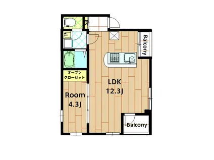  SEED SAVE PETIRASU III(1LDK/1階)の間取り写真