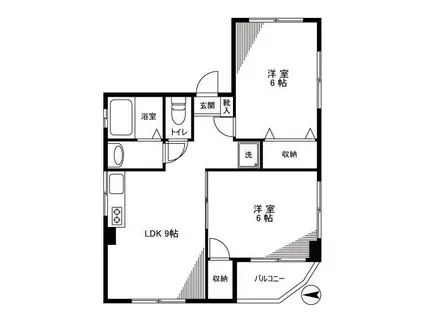 津多屋第二ビル(2LDK/3階)の間取り写真