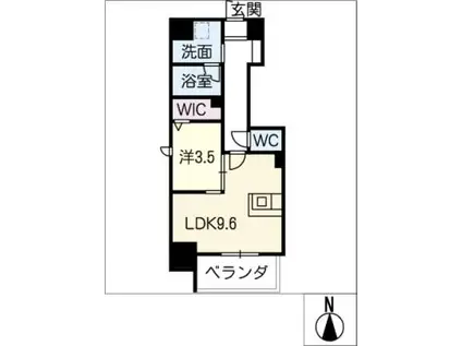 DIOSTANZA(1LDK/7階)の間取り写真