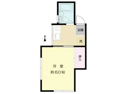 ミヤザキ(1K/2階)の間取り写真