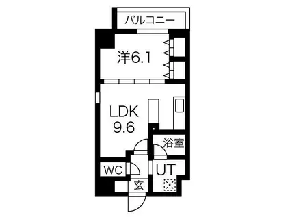 プレール・ドゥーク菊川(1LDK/2階)の間取り写真