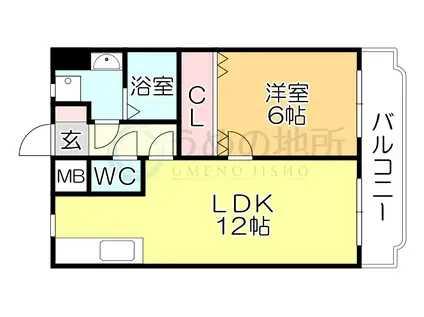 コーポラス青柳(1LDK/3階)の間取り写真