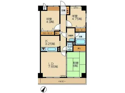 ヌーベルヴィラII(3LDK/3階)の間取り写真