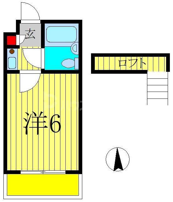 ジュネパレス新松戸第37(1K/2階)の間取り写真