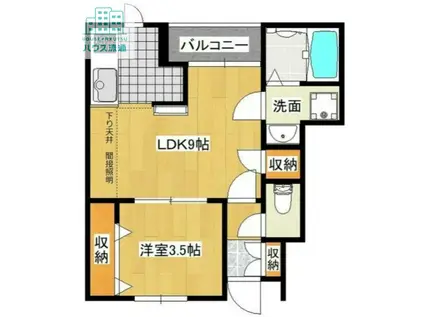 PREZIA福田(1LDK/1階)の間取り写真