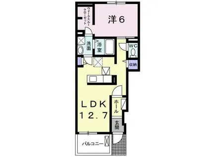 サンシャインIV(1LDK/1階)の間取り写真