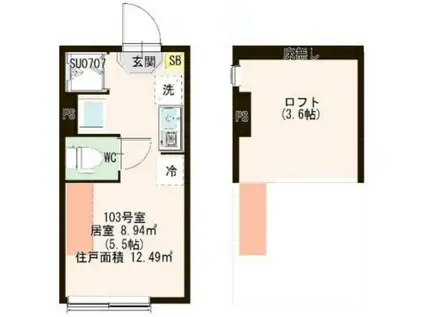 CORE STYLE板橋(ワンルーム/1階)の間取り写真