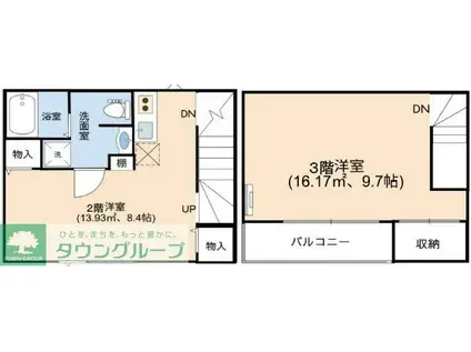 ベックアパートメント東川口(1LDK/2階)の間取り写真