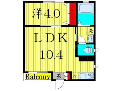COURT HEIMS(1LDK/1階)の間取り写真