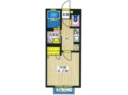 TKハウスC(1K/1階)の間取り写真