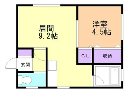 メゾンカルミア(1LDK/1階)の間取り写真