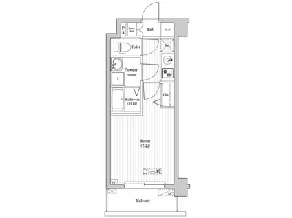 N-STAGE西船橋II(1K/5階)の間取り写真