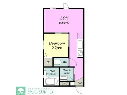 ノア名駅南(1LDK/2階)の間取り写真