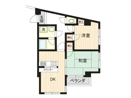 BRIGHT HILLS調布(2DK/3階)の間取り写真