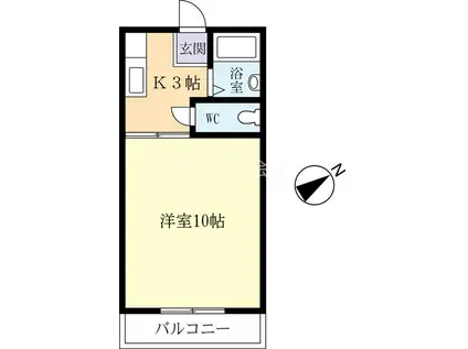 森輝ビル(1K/4階)の間取り写真
