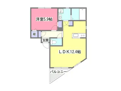 PORTONE(1LDK/4階)の間取り写真