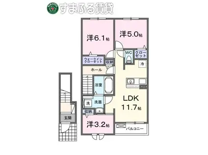 セイバリー あかね(3LDK/2階)の間取り写真