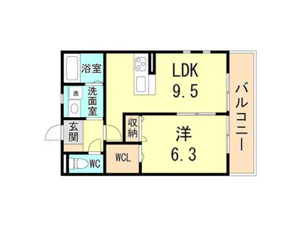 LUANA HALE(1LDK/3階)の間取り写真