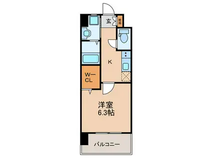 ギャラクシー二日市(1K/10階)の間取り写真