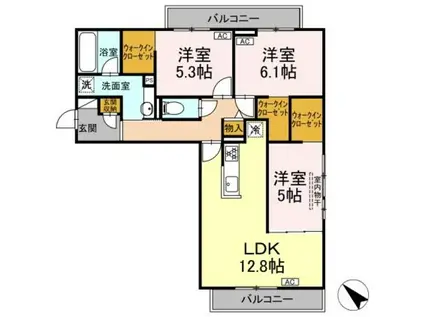 CASA SOLARE(3LDK/2階)の間取り写真