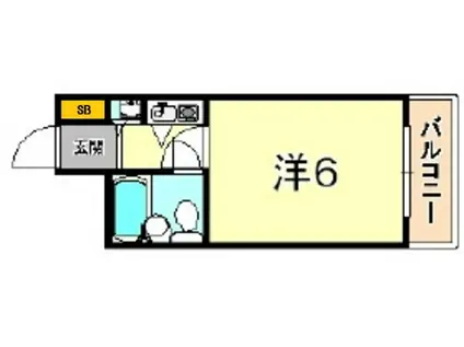 ライオンズマンション大倉山公園(1K/6階)の間取り写真