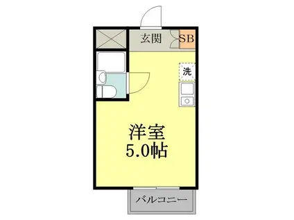 ニューオリエントビル(ワンルーム/3階)の間取り写真