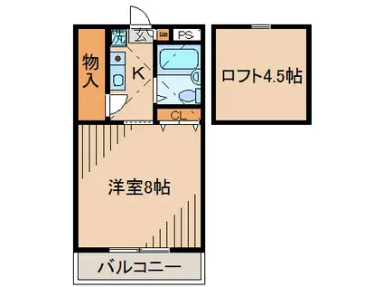 HEIGHTS OHHARA(1K/3階)の間取り写真