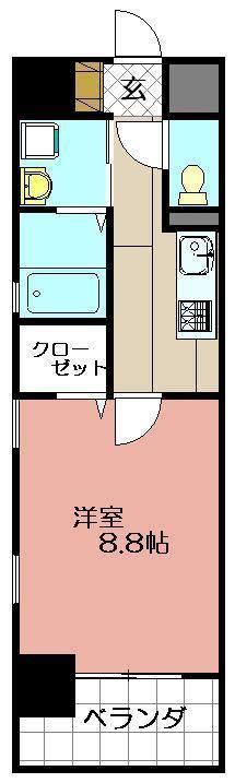 MDIグランデラブロ香春口(1K/9階)の間取り写真