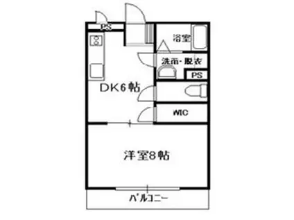 ウイングコーポ川口(1DK/2階)の間取り写真