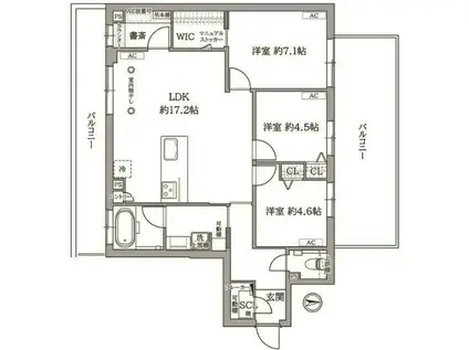 シグネチャーゼロセブン(3LDK/3階)の間取り写真