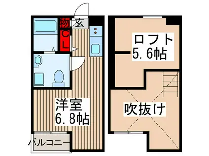 アクアプレイス日進(ワンルーム/1階)の間取り写真