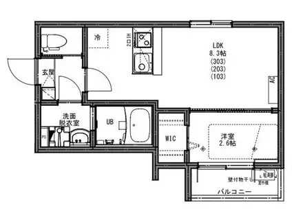 KEIAI RESIDENCE 東大宮II(1LDK/2階)の間取り写真