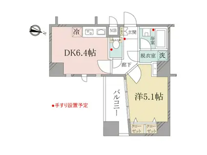 デュオ・スカーラ阿佐ヶ谷II(1DK/7階)の間取り写真