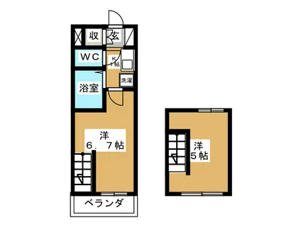 グランプラス早稲田(2K/4階)の間取り写真