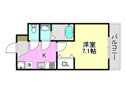 KORE・YIELD千里丘(1K/2階)の間取り写真