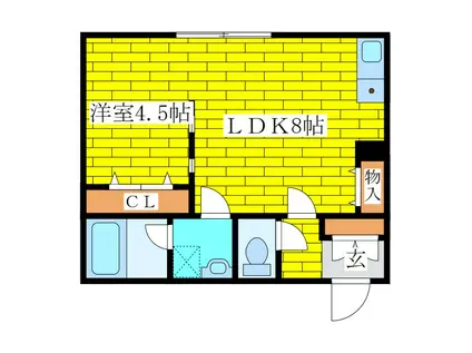 アトラスビル(1DK/3階)の間取り写真