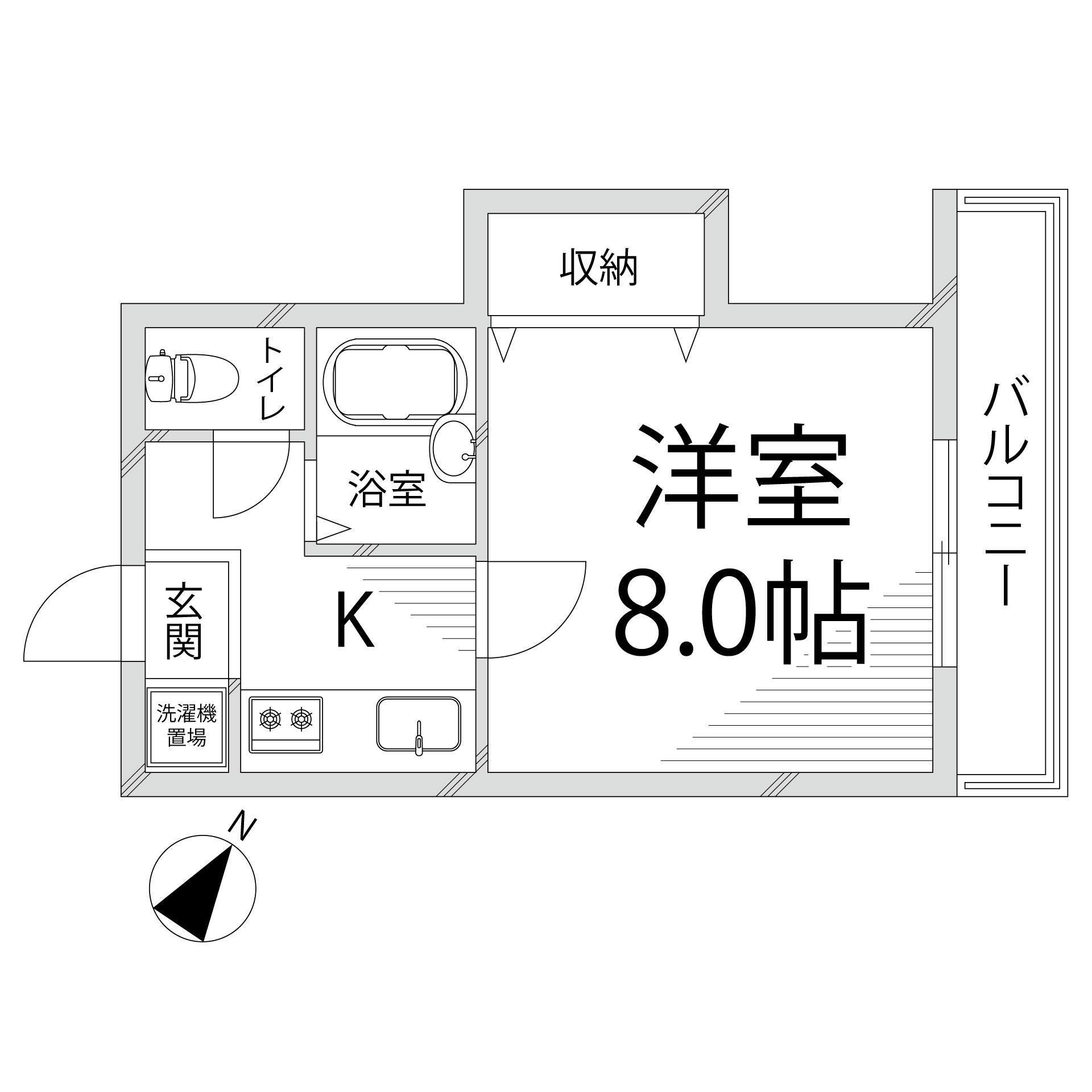 頼安コーポ(1K/2階)の間取り写真
