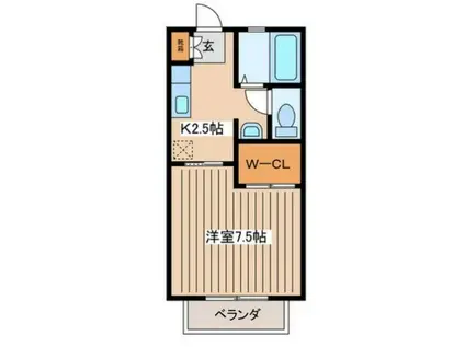シャンテ(1K/2階)の間取り写真