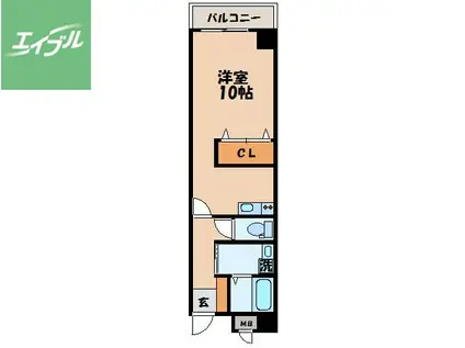 GLYCINE浦上(ワンルーム/3階)の間取り写真