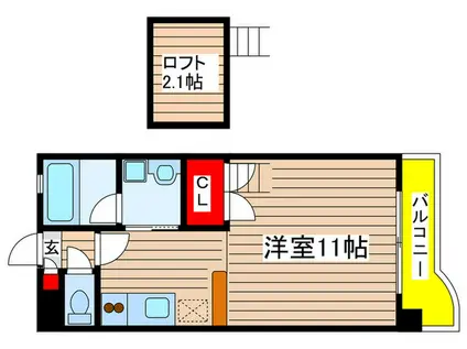 黎明マンション(ワンルーム/1階)の間取り写真